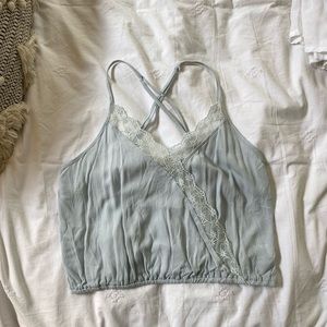 Light blue crop top